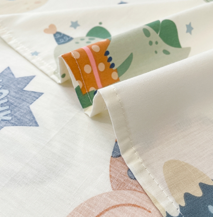 91家纺网 家纺一手货源 找家纺 绵庭 2023新款 全棉印花床单 恐龙世界