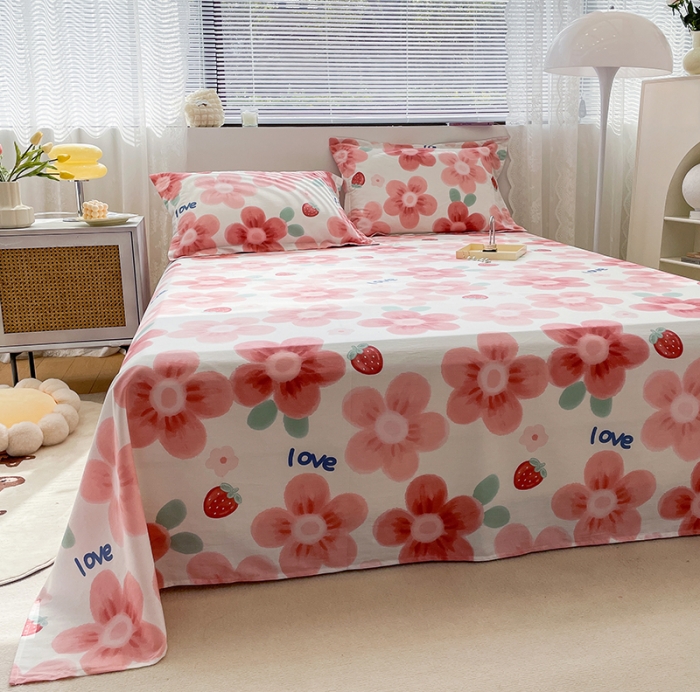 91家纺网 家纺一手货源 找家纺 绵庭 2023新款 全棉印花床单 云梦花间