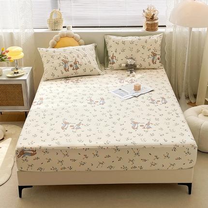 91家纺网 家纺一手货源 找家纺 绵庭 2023新款 全棉印花床笠 春晓