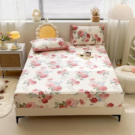 91家纺网 家纺一手货源 找家纺 绵庭 2023新款 全棉印花床笠 锦上添花