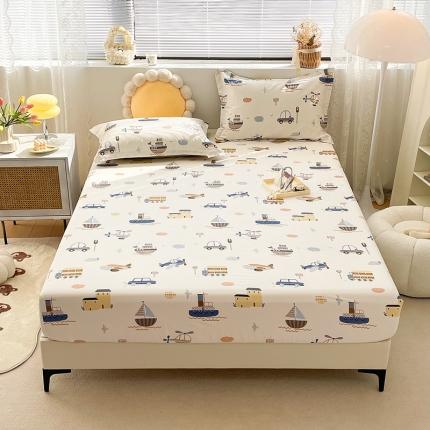 91家纺网 家纺一手货源 找家纺 绵庭 2023新款 全棉印花床笠 玩具乐园-米