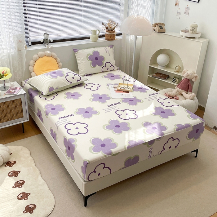 91家纺网 家纺一手货源 找家纺 绵庭 2023新款 全棉印花床笠 花仑