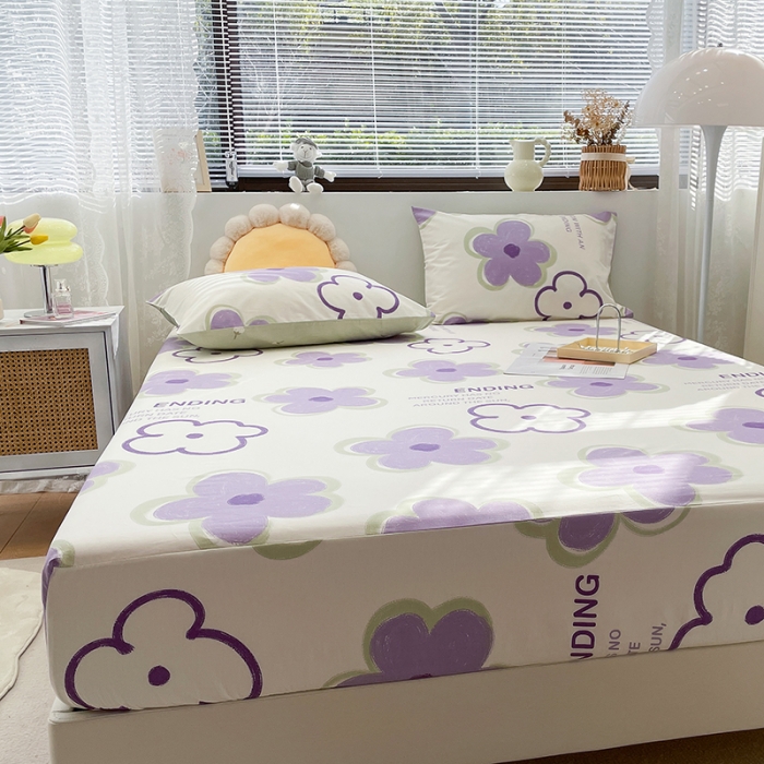 91家纺网 家纺一手货源 找家纺 绵庭 2023新款 全棉印花床笠 花仑