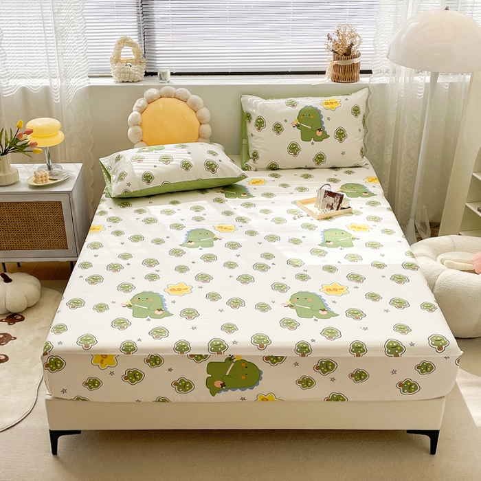 91家纺网 家纺一手货源 找家纺 绵庭 2023新款 全棉印花床笠 魔法龙