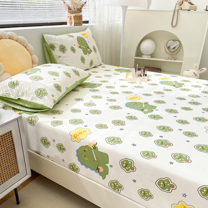 91家纺网 家纺一手货源 找家纺 绵庭 2023新款 全棉印花床笠 魔法龙