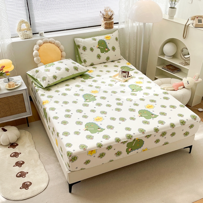 91家纺网 家纺一手货源 找家纺 绵庭 2023新款 全棉印花床笠 魔法龙