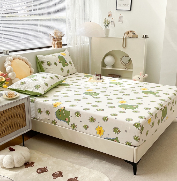 91家纺网 家纺一手货源 找家纺 绵庭 2023新款 全棉印花床笠 魔法龙