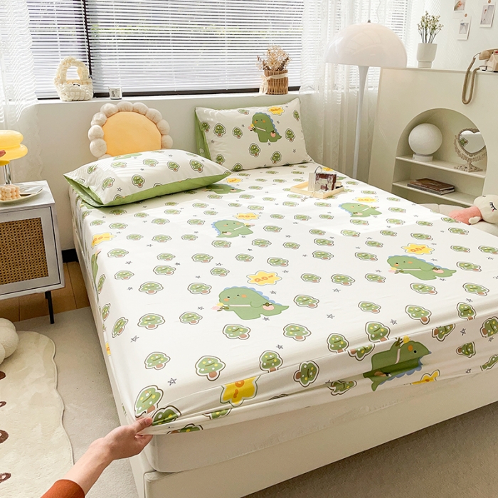 91家纺网 家纺一手货源 找家纺 绵庭 2023新款 全棉印花床笠 魔法龙