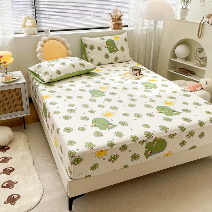 91家纺网 家纺一手货源 找家纺 绵庭 2023新款 全棉印花床笠 魔法龙