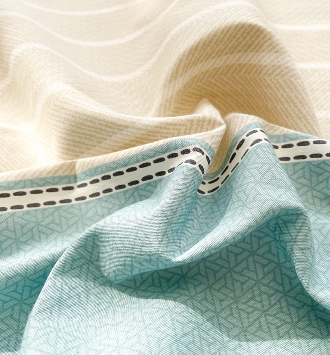 91家纺网 家纺一手货源 找家纺 绵庭 2023新款 全棉印花床笠 莫兰迪-兰