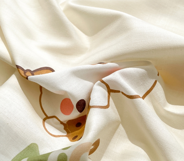 91家纺网 家纺一手货源 找家纺 绵庭 2023新款 全棉印花床笠 熊宝宝