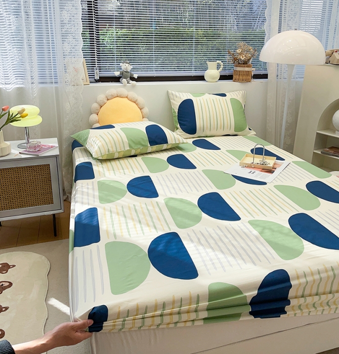 91家纺网 家纺一手货源 找家纺 绵庭 2023新款 全棉印花床笠 自由空间