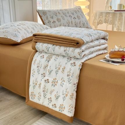 91家纺网 家纺一手货源 找家纺 （总）好欣怡 2024新款水洗棉麻双层纱大豆夏被四件套直播爆款