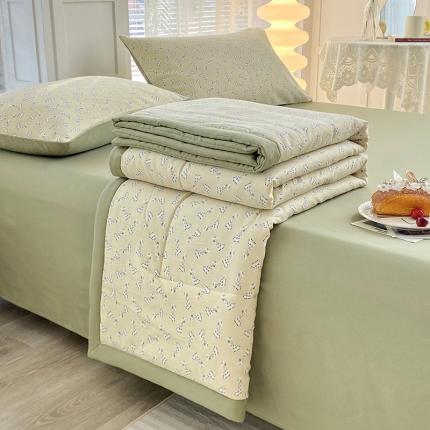 91家纺网 家纺一手货源 找家纺 （总）好欣怡 2024新款水洗棉麻双层纱大豆夏被四件套直播爆款