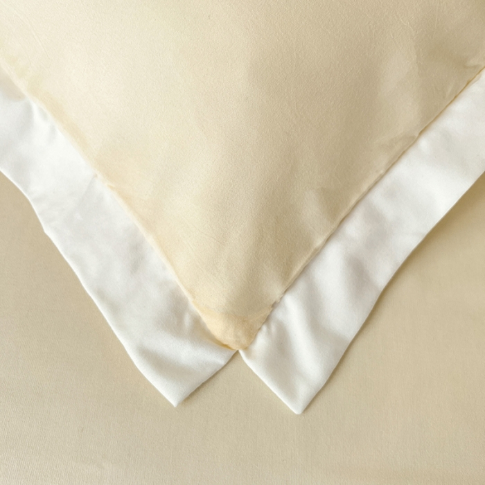 91家纺网 家纺一手货源 找家纺 包小包2024春夏新款工艺款毛巾绣臻丝棉四件套米兰系列奶油黄提供买家秀