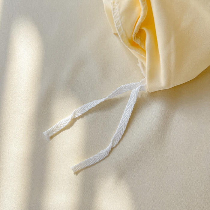 91家纺网 家纺一手货源 找家纺 包小包2024春夏新款工艺款毛巾绣臻丝棉四件套米兰系列奶油黄提供买家秀