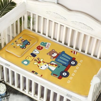 91家纺网 家纺一手货源 找家纺 沁童 2023新款儿童卡通凉感丝冰丝凉席两件套 好朋友