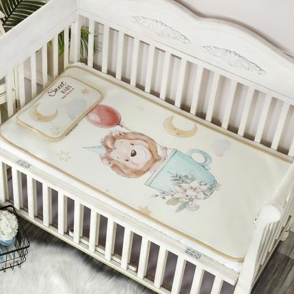 91家纺网 家纺一手货源 找家纺 沁童 2023新款儿童卡通凉感丝冰丝凉席两件套 小狮子