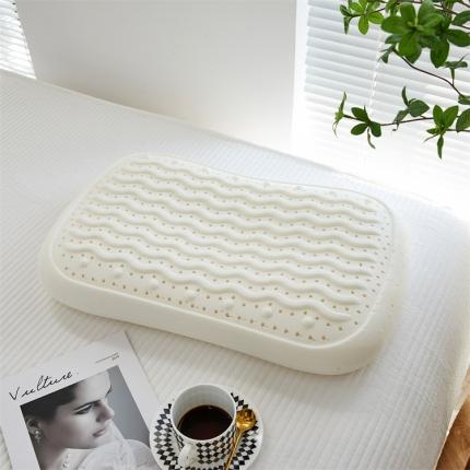 新款泰芒天然乳胶枕头乳胶护颈枕成人单人颗粒面包枕带钢印