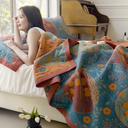 91家纺网 家纺一手货源 找家纺 （总）棠薇 2025新款60S纯棉细纱毛巾被盖毯夏凉被空调被夏被（常年备货 ）