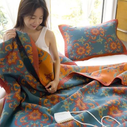 91家纺网 家纺一手货源 找家纺 棠薇 2024新款60S纯棉细纱毛巾被盖毯夏凉被空调被夏被 温婉花境