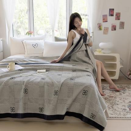 91家纺网 家纺一手货源 找家纺 （总）棠薇2023新款四层全棉宽边一体纱布盖毯夏被夏凉被空调被床单床盖