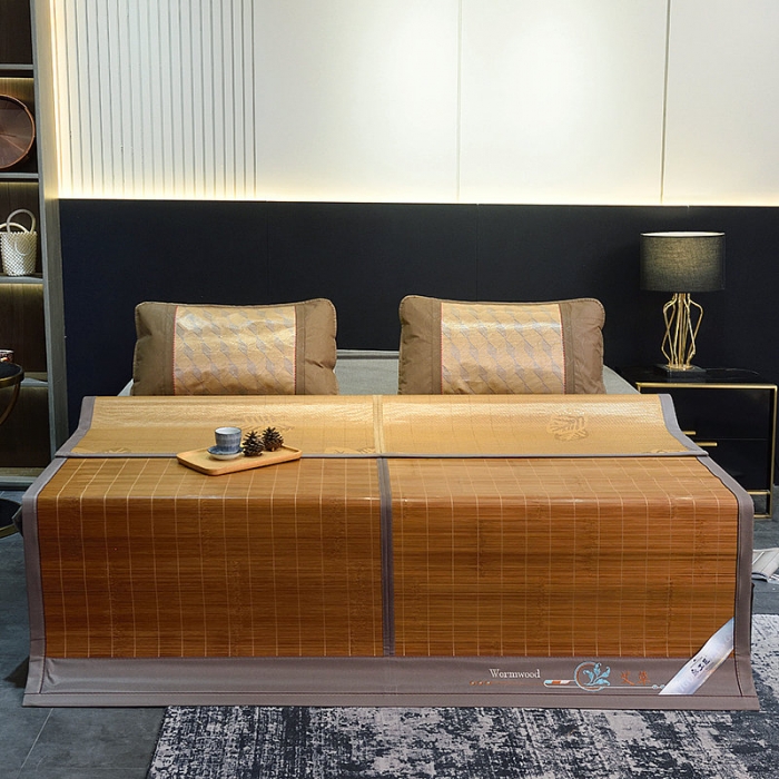 91家纺网 家纺一手货源 找家纺 2024新款双面席-磨光碳化竹席凉席空调席学生宿舍席子