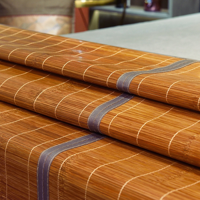 91家纺网 家纺一手货源 找家纺 2024新款双面席-磨光碳化竹席凉席空调席学生宿舍席子