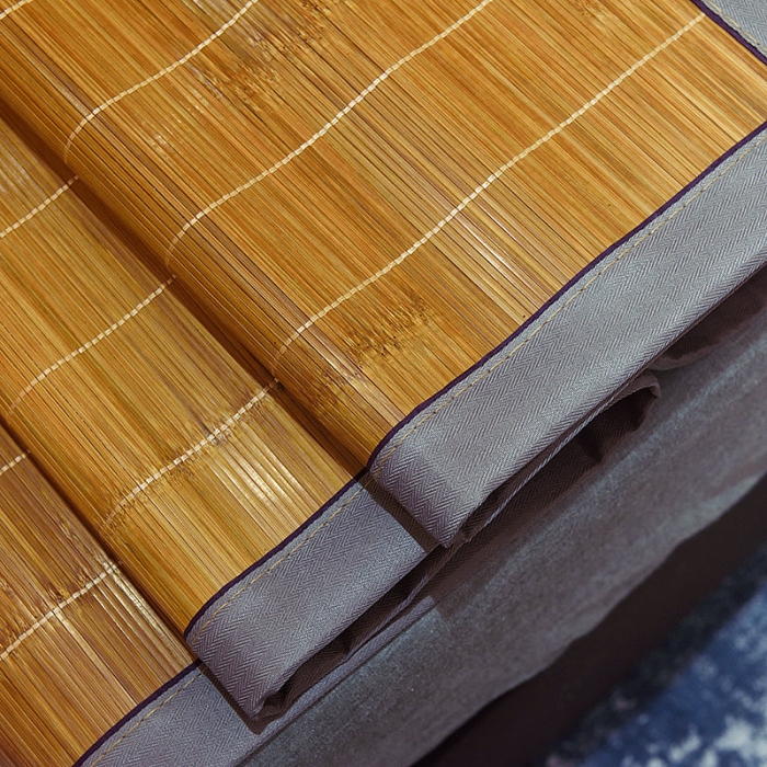 91家纺网 家纺一手货源 找家纺 2024新款双面席-磨光碳化竹席凉席空调席学生宿舍席子