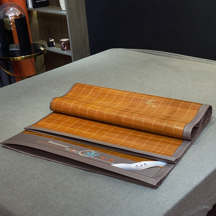 91家纺网 家纺一手货源 找家纺 2024新款双面席-磨光碳化竹席凉席空调席学生宿舍席子