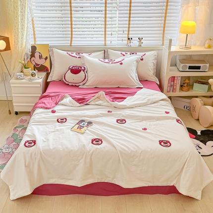 丽美人 2023新款大版迪士尼卡通夏被四件套 草莓熊