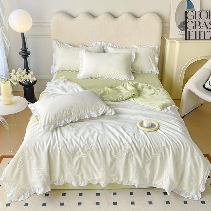 91家纺网 家纺一手货源 找家纺 （总）澳梵家居 2023新款【夏日茶话会】系列-立体提花格夏被四件套