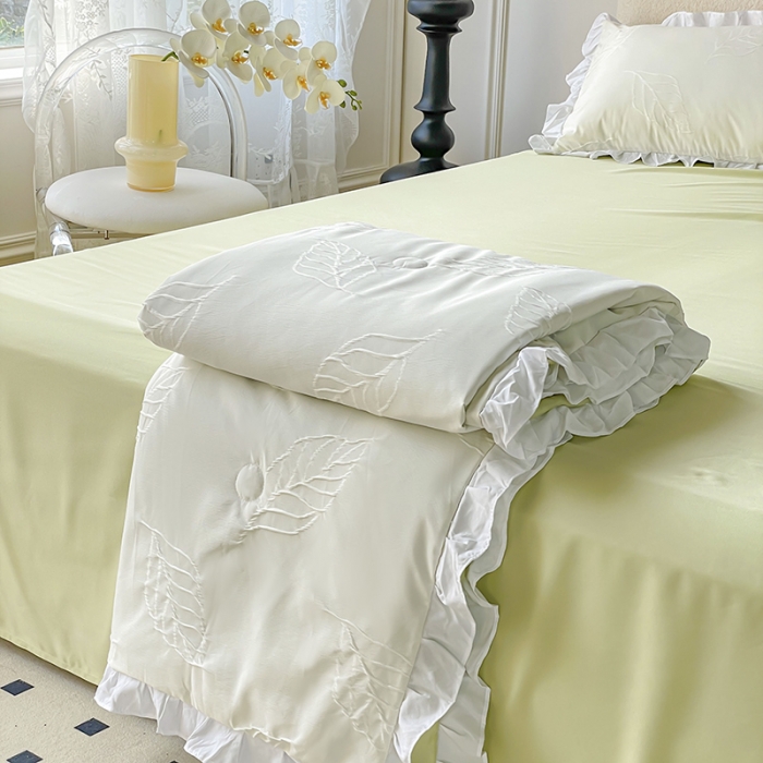 91家纺网 家纺一手货源 找家纺 （总）澳梵家居 2023新款【夏日茶话会】系列-立体提花格夏被四件套