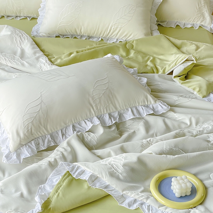 91家纺网 家纺一手货源 找家纺 （总）澳梵家居 2023新款【夏日茶话会】系列-立体提花格夏被四件套