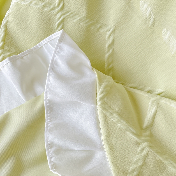 91家纺网 家纺一手货源 找家纺 澳梵2023新款【夏日茶话会】系列-立体提花格夏被四件套 夏日午后-绿