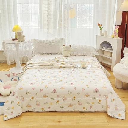 91家纺网 家纺一手货源 找家纺 (总)心梦泽 2025新款全棉双层纱大豆纤维夏凉被