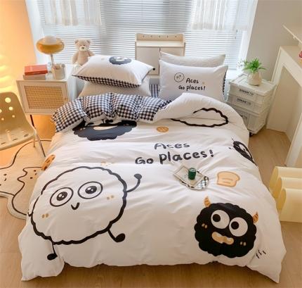 91家纺网 家纺一手货源 找家纺 澳萝拉 进口环保数码印染 全棉数码大版花型套件 黑煤球