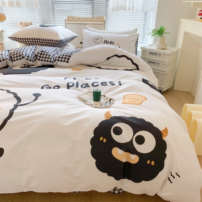 91家纺网 家纺一手货源 找家纺 澳萝拉 进口环保数码印染 全棉数码大版花型套件 黑煤球