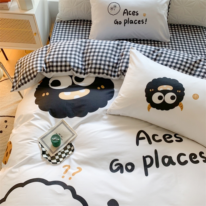 91家纺网 家纺一手货源 找家纺 澳萝拉 进口环保数码印染 全棉数码大版花型套件 黑煤球