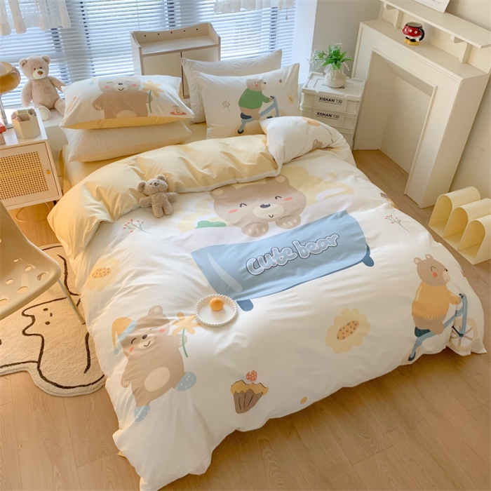 91家纺网 家纺一手货源 找家纺 澳萝拉 进口环保数码印染 全棉数码大版花型套件 可爱熊