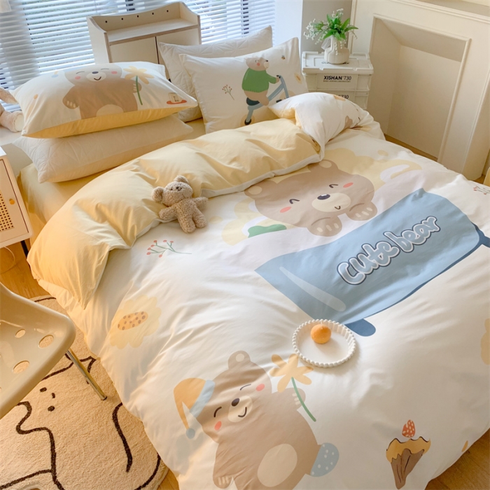 91家纺网 家纺一手货源 找家纺 澳萝拉 进口环保数码印染 全棉数码大版花型套件 可爱熊