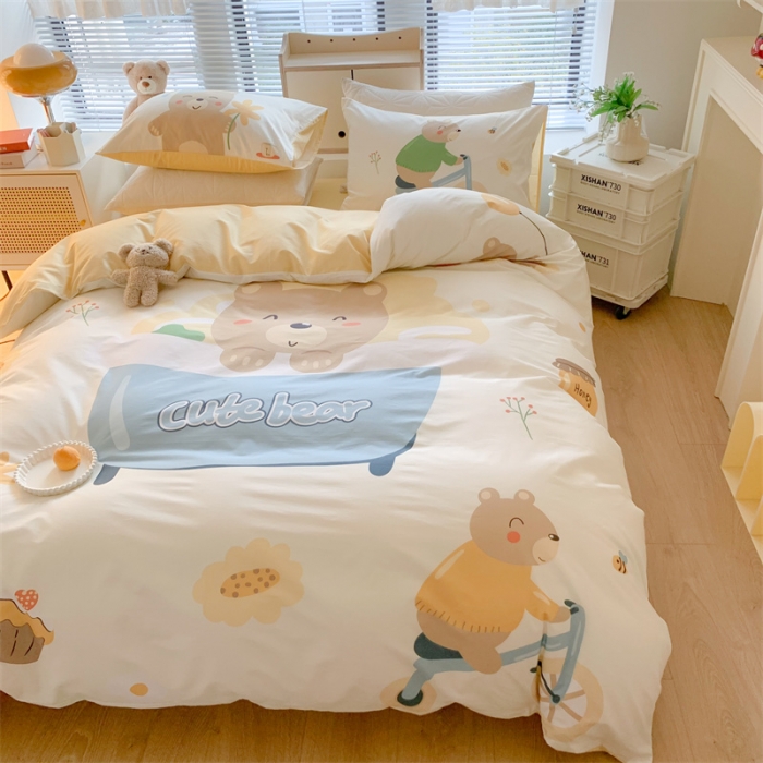 91家纺网 家纺一手货源 找家纺 澳萝拉 进口环保数码印染 全棉数码大版花型套件 可爱熊