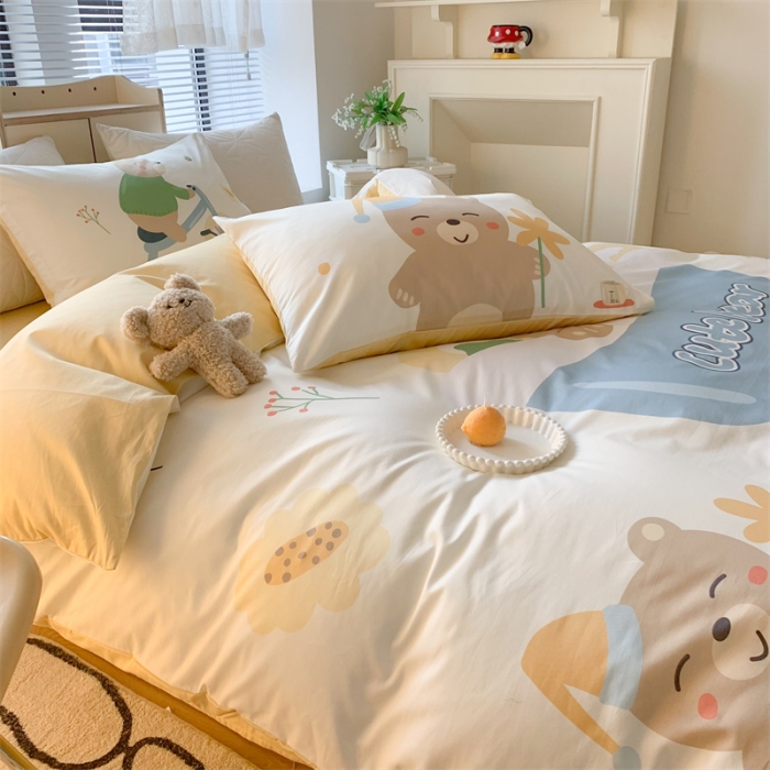 91家纺网 家纺一手货源 找家纺 澳萝拉 进口环保数码印染 全棉数码大版花型套件 可爱熊