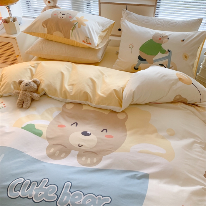 91家纺网 家纺一手货源 找家纺 澳萝拉 进口环保数码印染 全棉数码大版花型套件 可爱熊