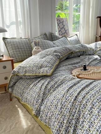 妖妖家纺 2023天丝凉感贝克边四件套 绿曼