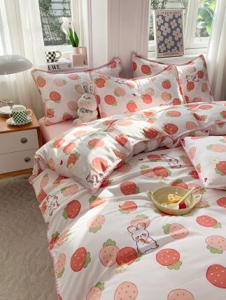 91家纺网 家纺一手货源 找家纺 （总）妖妖家纺 2023印花水洗双层纱贝克绣四件套