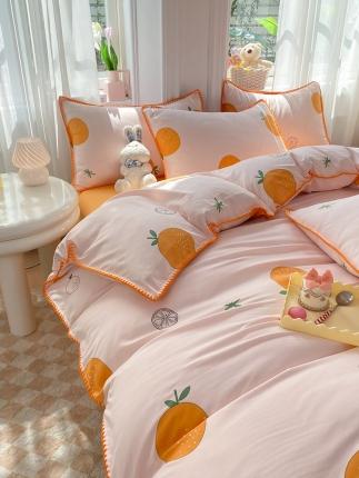 91家纺网 家纺一手货源 找家纺 （总）妖妖家纺 2023印花水洗双层纱贝克绣四件套