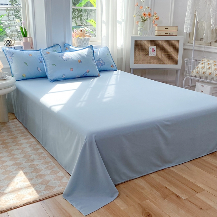 91家纺网 家纺一手货源 找家纺 妖妖家纺 2023印花水洗双层纱贝克绣四件套 草莓象