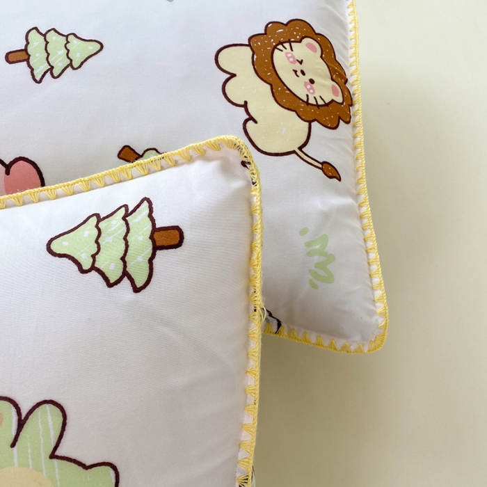 91家纺网 家纺一手货源 找家纺 妖妖家纺 2023印花水洗双层纱贝克绣四件套 动物世界