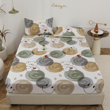 91家纺网 家纺一手货源 找家纺 纽缦 2023新款冰丝凉席三件套床笠款 活力青春-暗